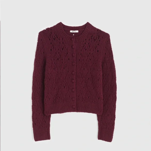Madewell Pointelle-Stitch Cardigan in Cotton Blend - Picture 2 of 6